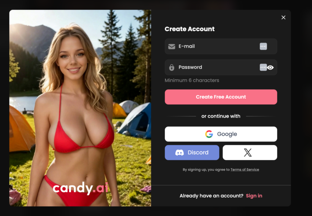 Candy AI Signup