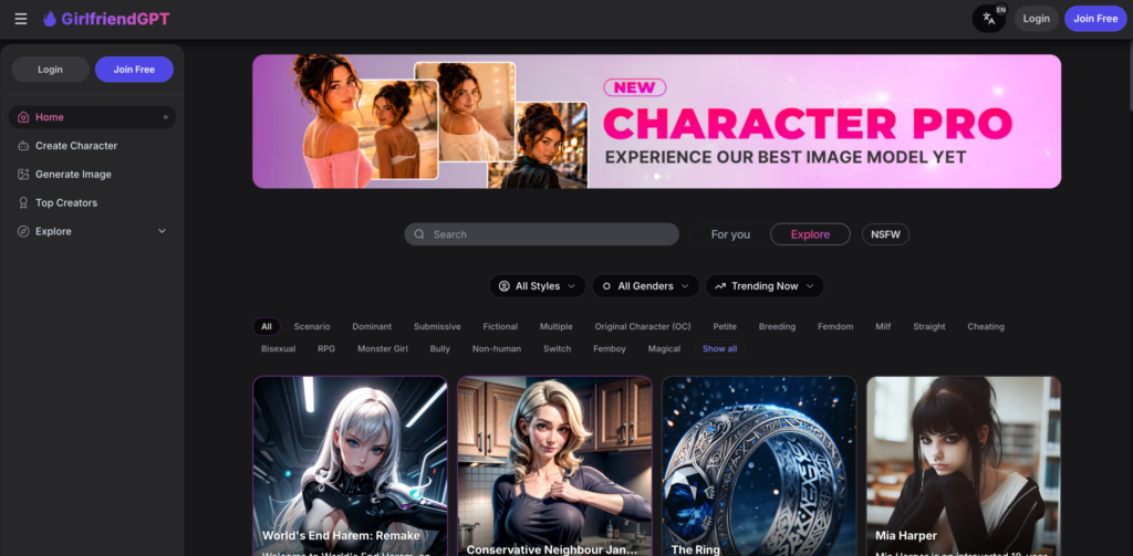 GirlfriendGPT site